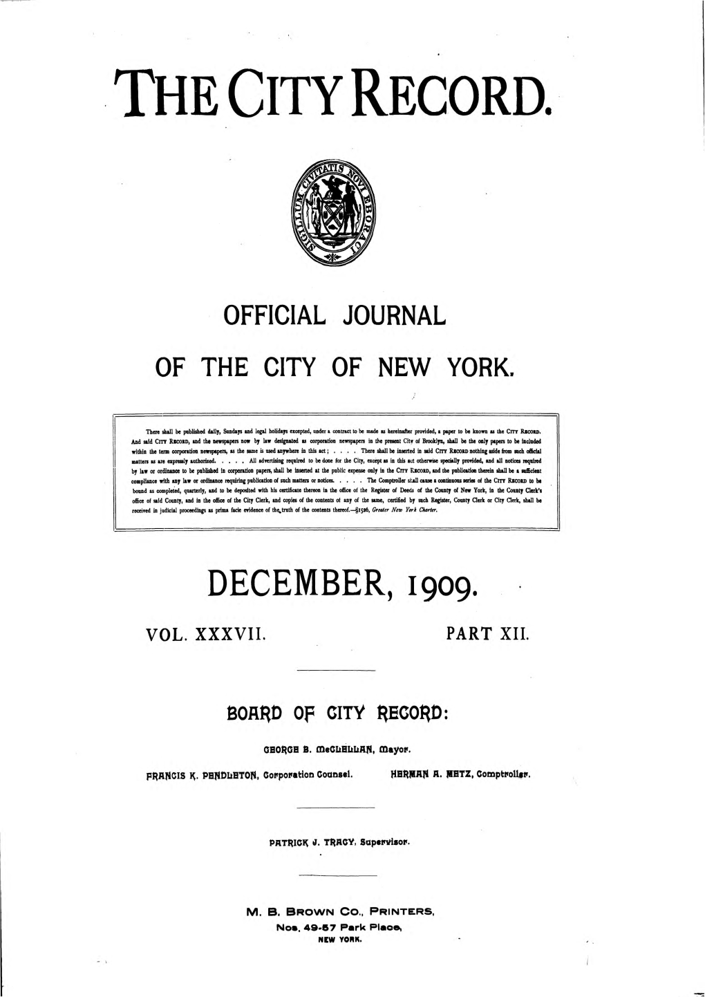 December, 1909