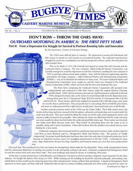 Throw the Oars Away: Outboard Motoring in America: the First Fifty Years
