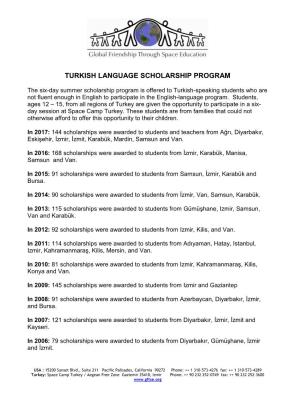 Turkish Language Scholarship Program