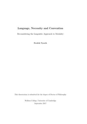 Language, Necessity and Convention