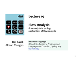 Cs164: Introduction to Programming Languages and Compilers
