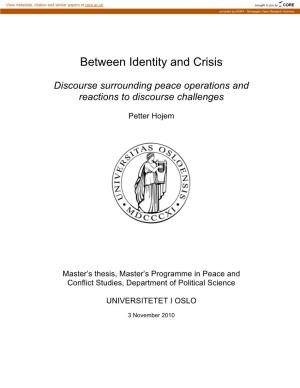 Between Identity and Crisis