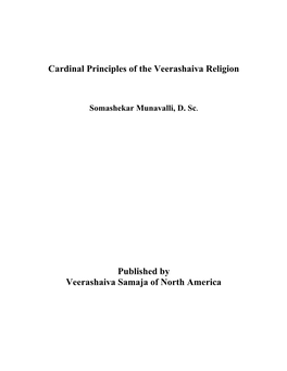 Cardinal Principles of the Veerashaiva Religion