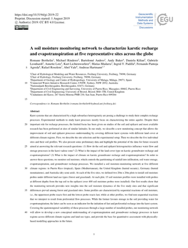 A Soil Moisture Monitoring Network to Characterize Karstic Recharge