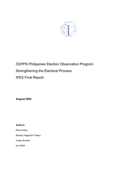 Philippines: Final Report, Election Observation Program, IFES (2004)