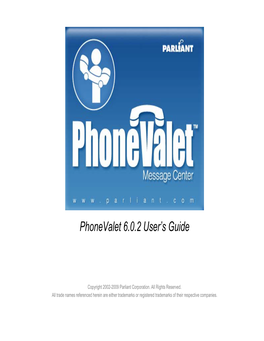 Parliant Phonevalet Users Guide