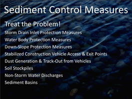 Sediment Control Measures
