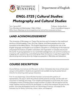 Cultural Studies: Photography and Cultural Studies