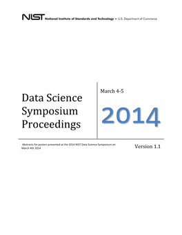 NIST Data Science Symposium Proceedings