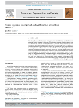 Causal Inference in Empirical Archival Financial Accounting Research