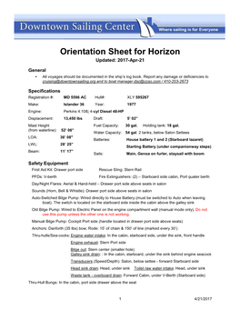 Orientation Sheet for Horizon Updated: 2017-Apr-21