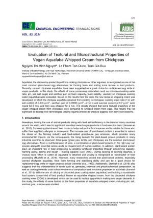 Evaluation of Textural and Microstructural Properties of Vegan