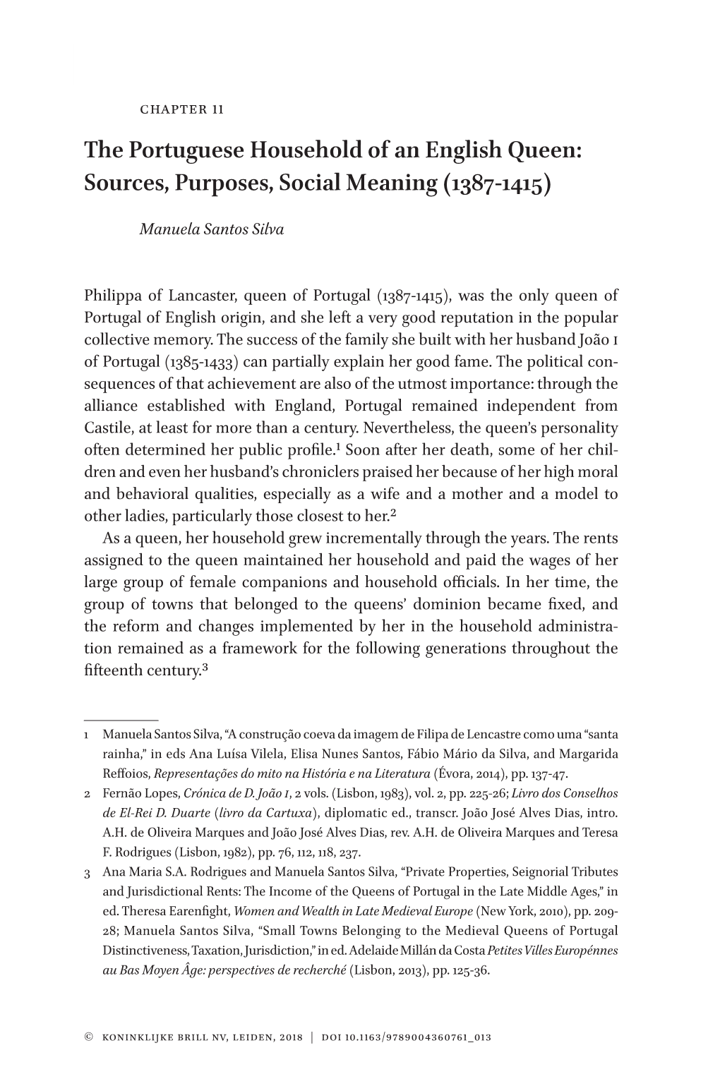 The Portuguese Household of an English Queen: Sources, Purposes, Social Meaning (1387-1415)