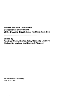 Modern and Late Quaternary Depositional Environment of the St