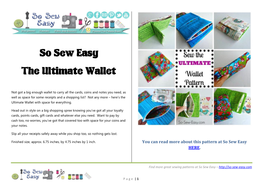 So Sew Easy the Ultimate Wallet