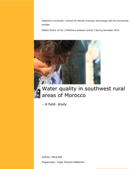 Water Quality in Southwest Rural Areas of Morocco