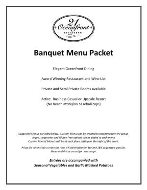 Banquet Menu Packet