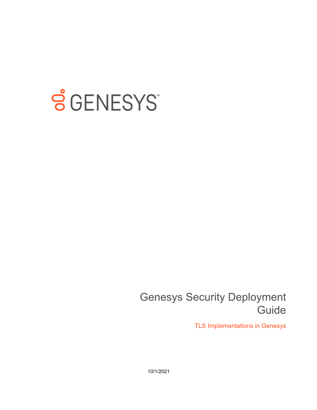 Genesys Security Deployment Guide