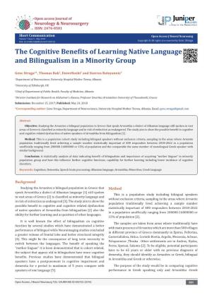 The Cognitive Benefits of Learning Native Language and Bilingualism in a Minority Group