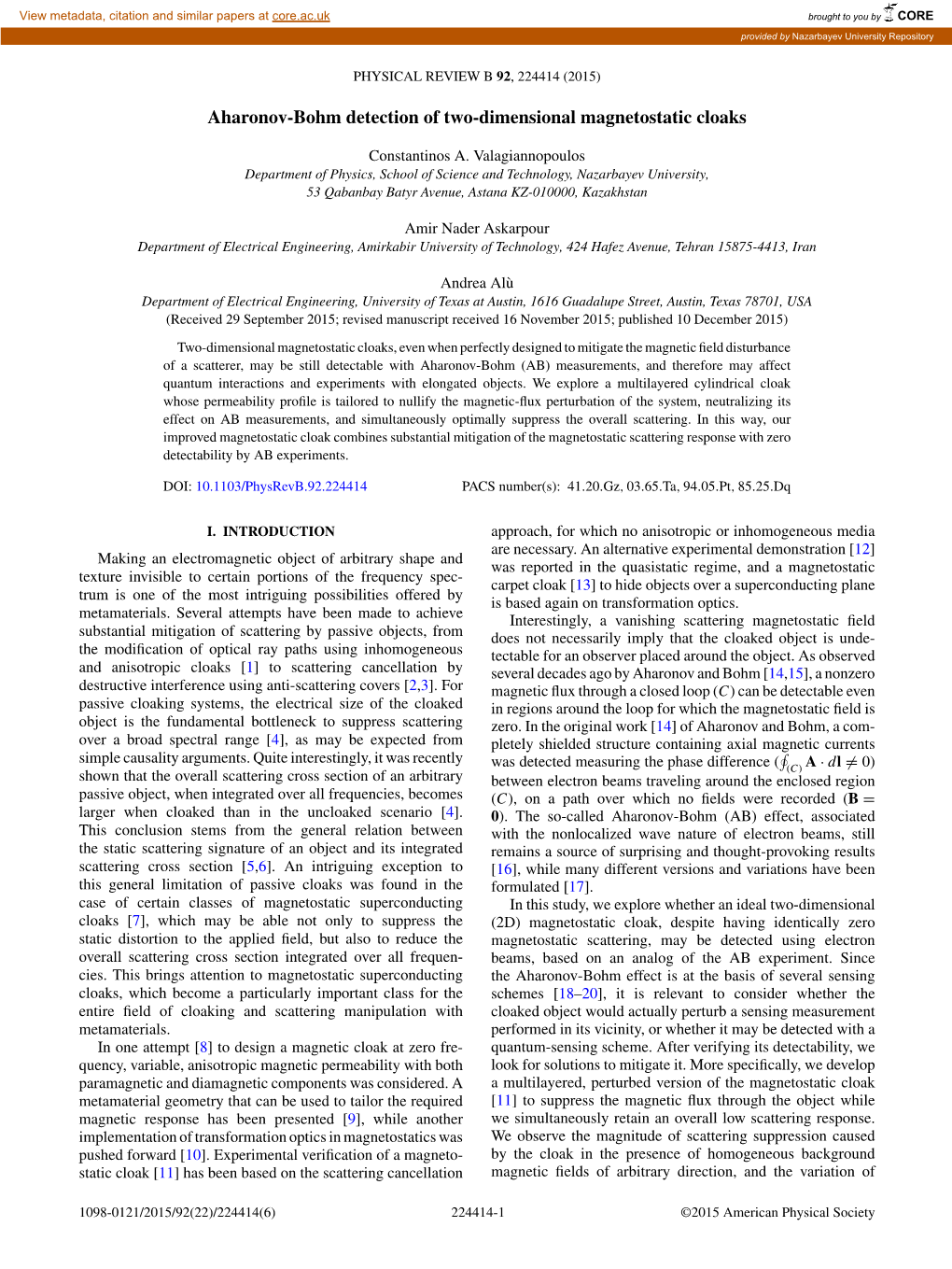 Aharonov-Bohm Detection of Two-Dimensional Magnetostatic Cloaks