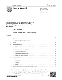 General Assembly Distr.: General 18 February 2020 English Original: French