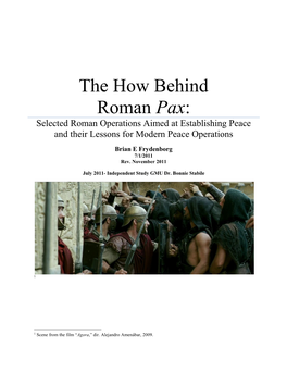 The How Behind the Roman Pax