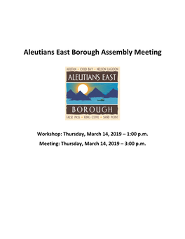 Aleutians East Borough Assembly Meeting