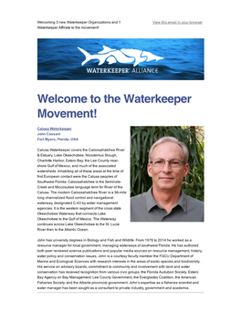 Welcome to the Waterkeeper Movement!