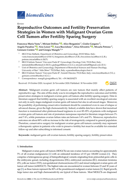 Reproductive Outcomes and Fertility Preservation Strategies in Women with Malignant Ovarian Germ Cell Tumors After Fertility Sparing Surgery