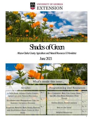 Shades of Green Athens-Clarke County Agriculture and Natural Resources E-Newsletter June 2021