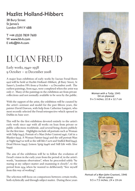 LUCIAN FREUD Early Works, 1940-1958 9 October – 12 December 2008