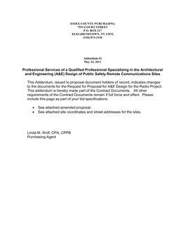 Proposal for Engineering and Surveying Services for the Essex County Radio Project