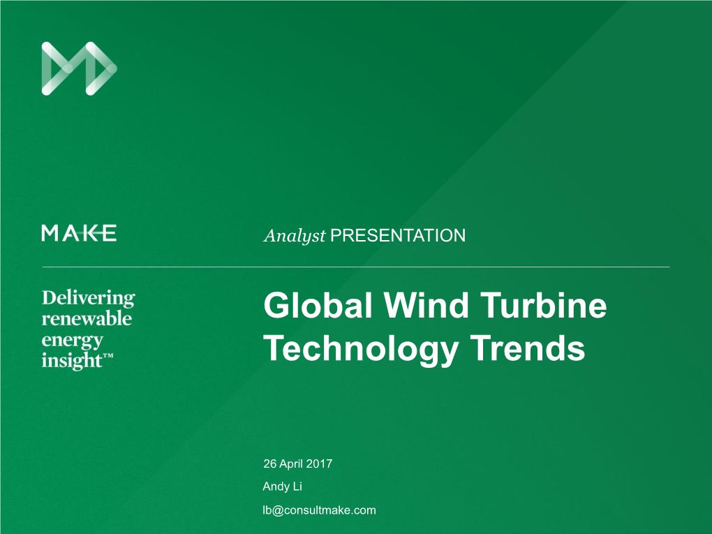 Global Wind Turbine Technology Trends