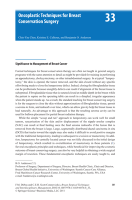 Oncoplastic Techniques for Breast Conservation Surgery 33