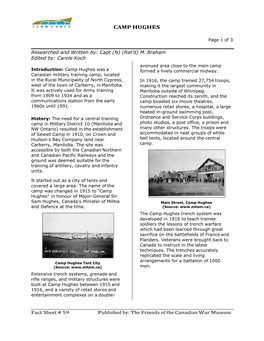 Fact Sheet # 59 Published By: the Friends of the Canadian War Museum
