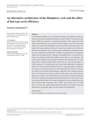 An Alternative Architecture of the Humphrey Cycle and the Effect of Fuel Type on Its Efficiency