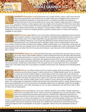 WHOLE GRAINS a to Z