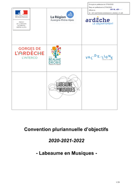 Convention Pluriannuelle D'objectifs 2020-2021-2022