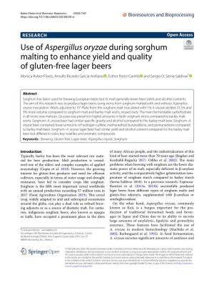 Use of Aspergillus Oryzae During Sorghum Malting to Enhance Yield