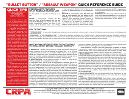 “Bullet Button” / “Assault Weapon” Quick Reference
