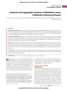 Anatomic and Angiographic Analyses of Ophthalmic Artery Collaterals in Moyamoya Disease
