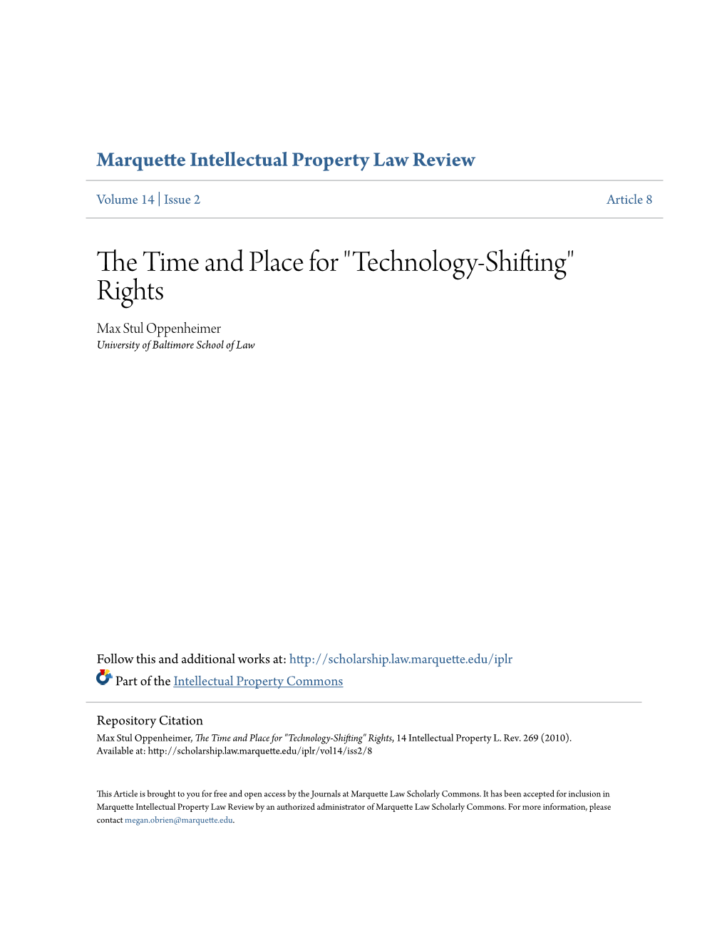 Technology-Shifting