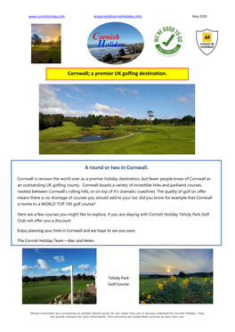 Golf Club Newsletter (Created 2020)