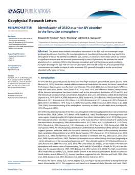Identification of OSSO As a Near-UV Absorber in The