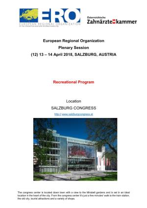Recreational Program ERO Salzburg 2018
