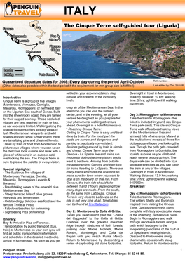 The Cinque Terre Self-Guided Tour (Liguria)