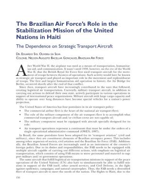 The Brazilian Air Force's Role in the Stabilization Mission of the United