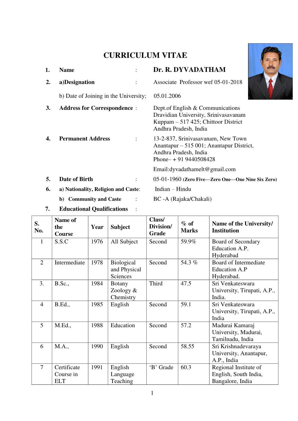 Curriculum Vitae