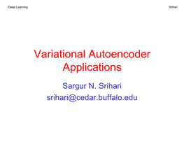 Variational Autoencoder Applications