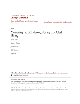 Measuring Judicial Ideology Using Law Clerk Hiring Adam Bonica